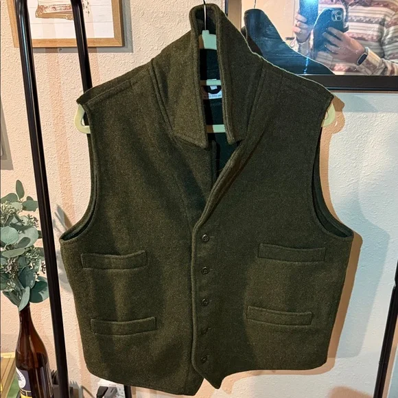 Vintage Filson Mackinaw Wool Western Vest (xl, dark green) - Picture 2 of 13